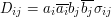 D_{ij}=a_{i}\overline{a_{i}}b_{j}\overline{b_{j}}\sigma_{ij}