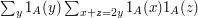 \sum_y1_A(y)\sum_{x+z=2y}1_A(x)1_A(z)