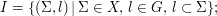  I = \{ (\Sigma, l) \, | \, \Sigma \in X, \, l \in G, \, l \subset \Sigma\}; 