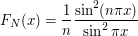 F_N(x)=\frac{1}{n}\frac{\sin^2(n\pi x)}{\sin^2\pi x}